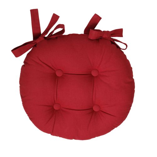 Lot De 2 Galette Rond Rouge Cerise En Coton