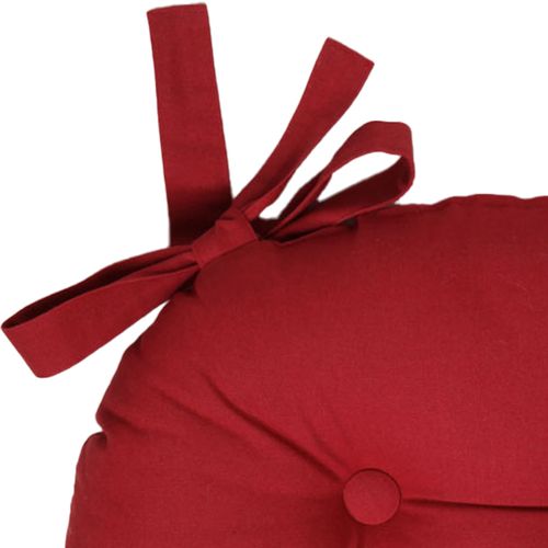 Lot De 2 Galette Rond Rouge Cerise En Coton