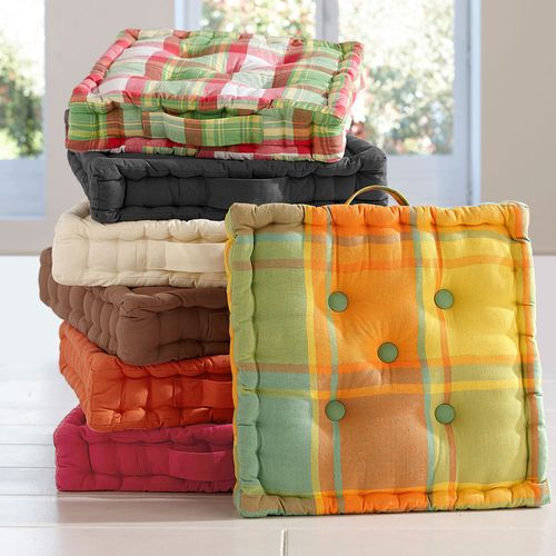 Lot De 2 Coussin Matelas 40x40 Rouge Tomette En Coton