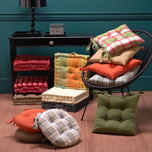 Lot De 2 Coussin Matelas 40x40 Jaune En Coton