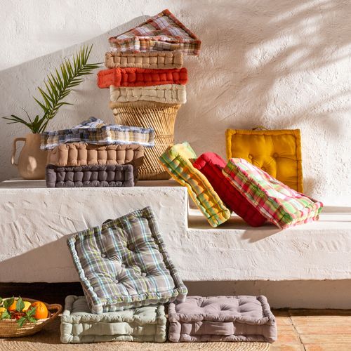 Lot De 2 Coussin Matelas 40x40 Jaune En Coton