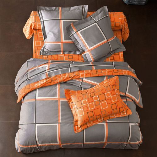 Housse De Couette 140x200 Gris En Coton