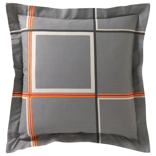 Taie Volant 50x70 Gris En Coton