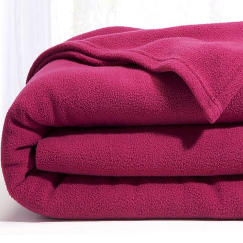 Couverture Tempérée 180x220 Rose Framboise En Polyester