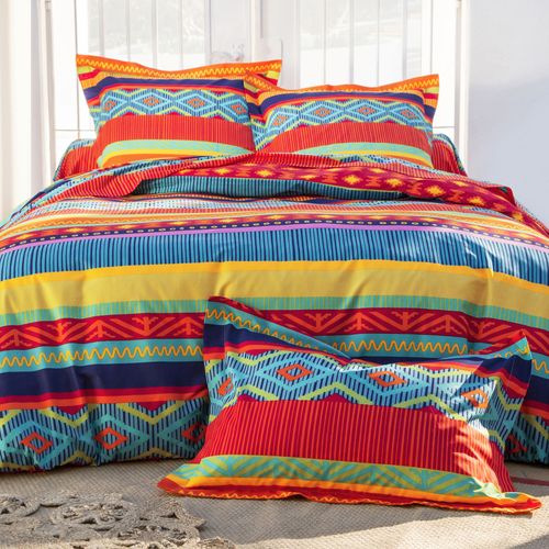 Drap-housse 140x190x28 Multicolore En Coton