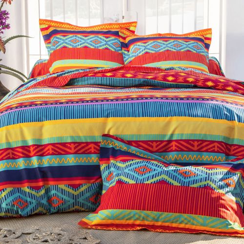 Taie Volant 65x65 Multicolore En Coton