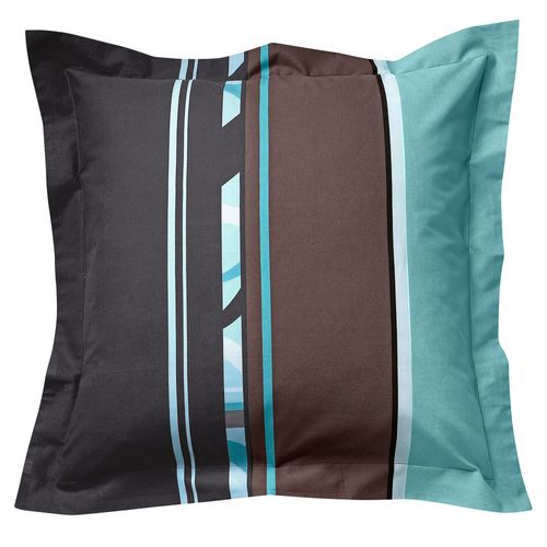 Taie Volant 63x63 Bleu En Coton