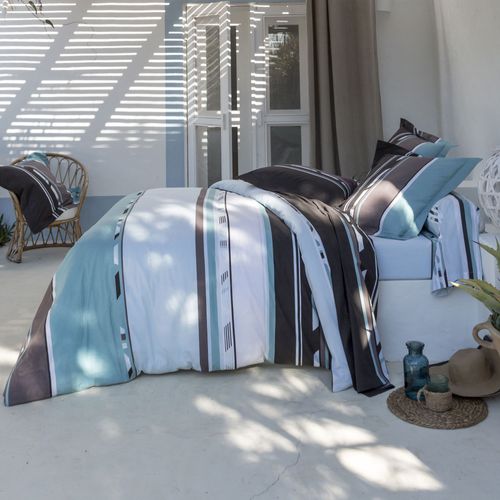 Housse De Couette 200x200 Bleu En Coton