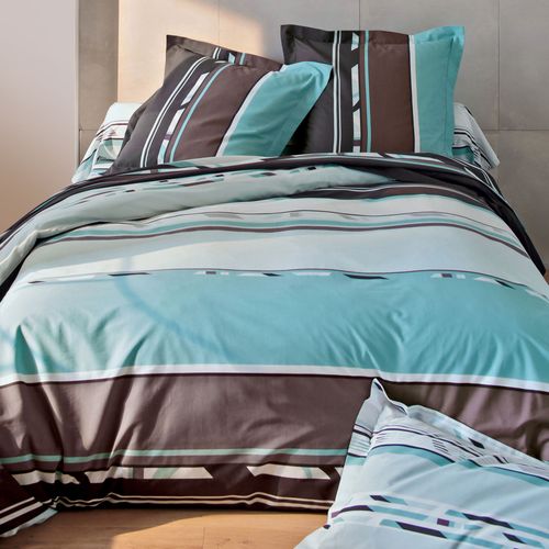 Drap-housse 140x190x28 Bleu En Coton