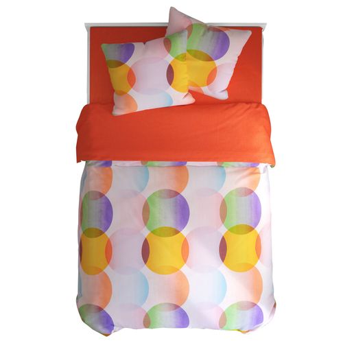 Housse De Couette 140x200 Multicolore En Coton