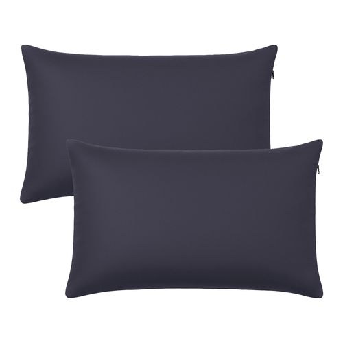 Housse De Coussin 35x60 Gris En Polyester