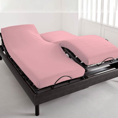 Drap-housse Tête Et Pied Reglable 180x200x28 Rose Thé En Coton