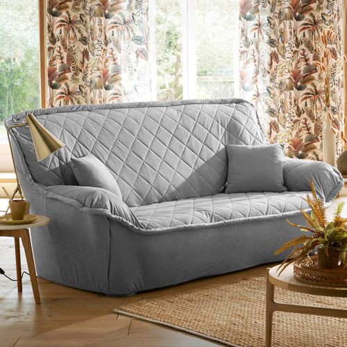 Housse Fauteuil 1 Place Gris En Polyester