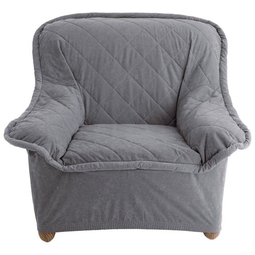 Housse Fauteuil 1 Place Gris En Polyester