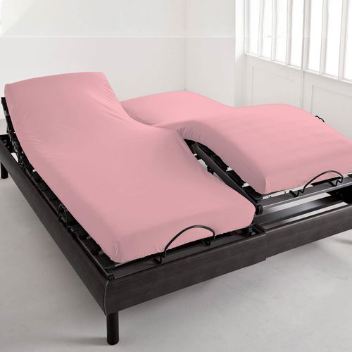Drap-housse Tête Et Pied Reglable 140x190x28 Rose Thé En Coton