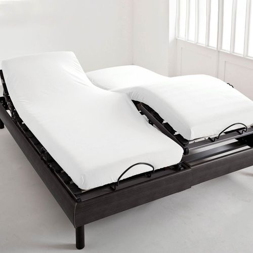 Drap-housse Tête Et Pied Reglable 140x190x28 Blanc En Coton