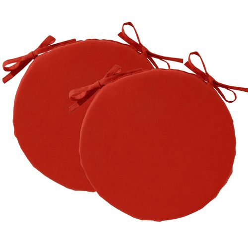 Lot de 2 Galettes Rondes Rouge En Coton