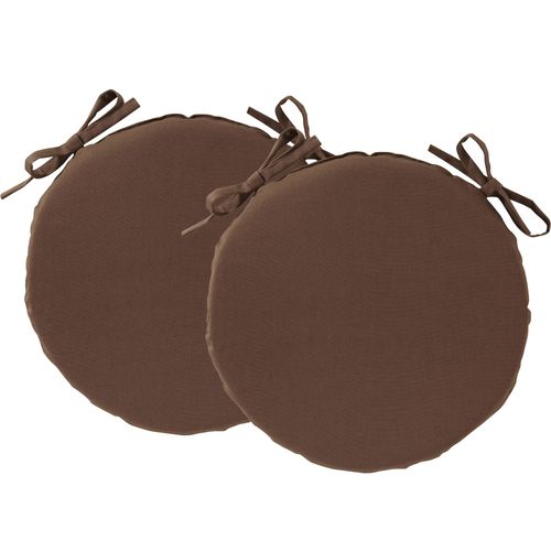 Lot de 2 Galettes Rond Marron Taupe En Coton