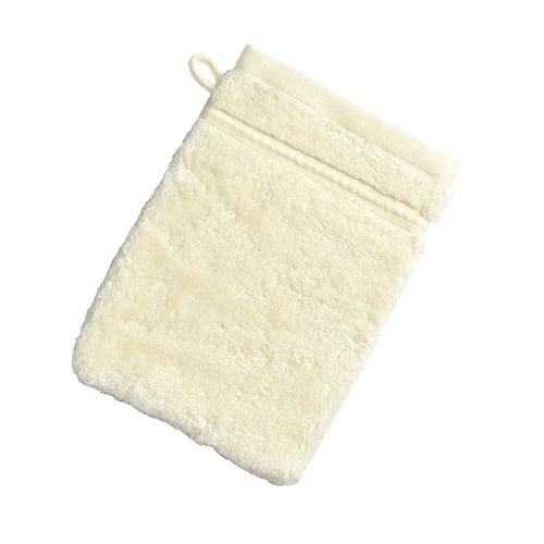Lot De 2 Gant De Toilette 15x21 Blanc Ivoire En Coton