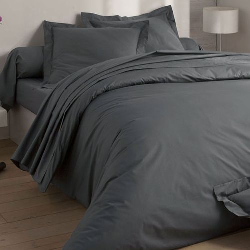 Drap-housse 160x200x28 Gris Souris En Coton