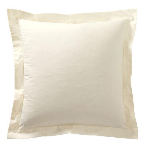 Taie Volant 63x63 Blanc Ivoire En Coton