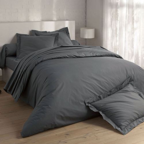 Housse De Couette 140x200 Gris Souris En Coton