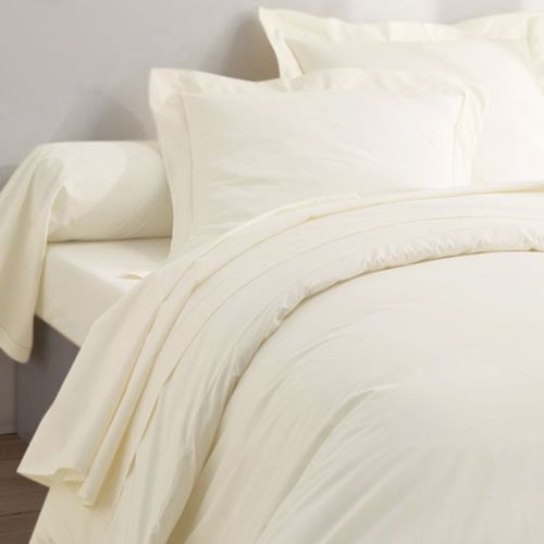 Housse De Couette 240x220 Blanc Ivoire En Coton