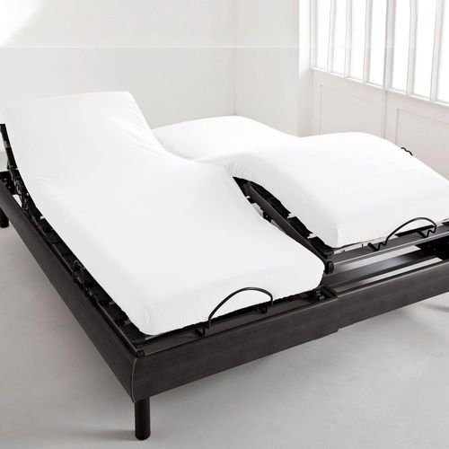 Drap-housse Tête Et Pied Reglable 140x190x28 Blanc En Coton