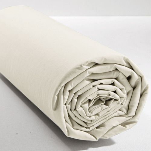 Drap-housse Tête Et Pied Reglable 140x190x28 Blanc Ivoire En Coton
