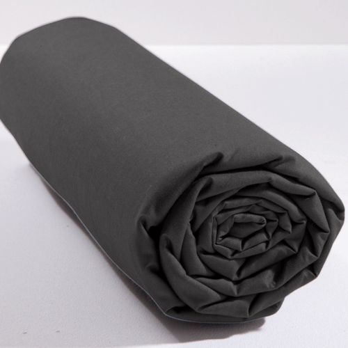 Drap-housse Tête Et Pied Reglable 140x190x28 Gris Souris En Coton