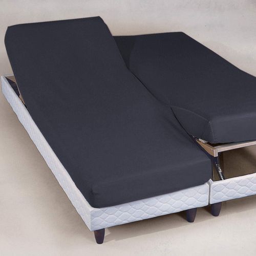 Drap-housse Tête Et Pied Reglable 140x190x28 Gris Souris En Coton