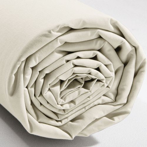 Drap-housse Tête Et Pied Reglable 180x200x28 Blanc Ivoire En Coton