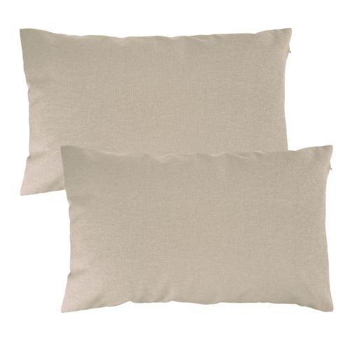 Housse De Coussin 35x60 Beige Chiné En Coton