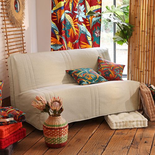 Housse BZ 2 Places Beige Chiné En Coton