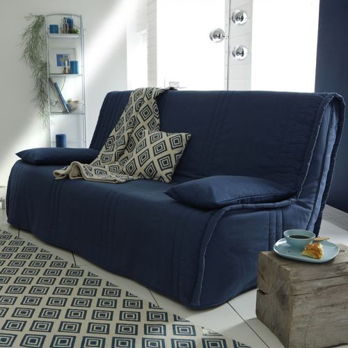 Housse De Coussin 35x60 Bleu En Coton