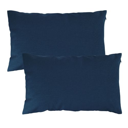 Housse De Coussin 35x60 Bleu En Coton