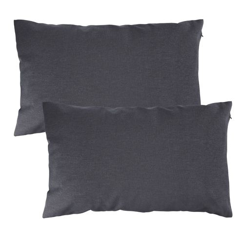 Housse De Coussin 35x60 Gris En Coton