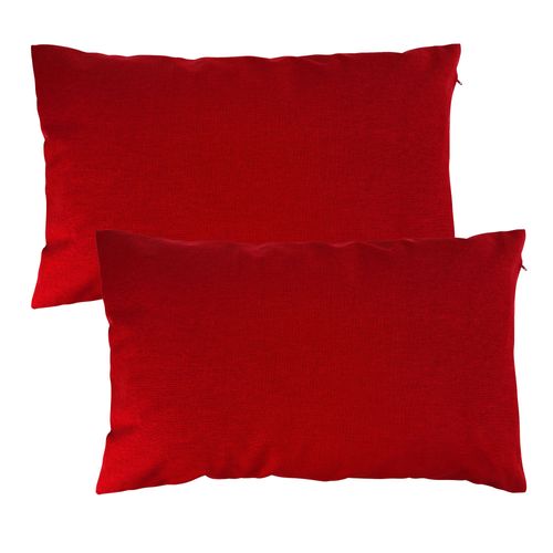 Housse De Coussin 35x60 Rouge En Coton