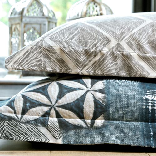 Taie Volant 63x63 Bleu En Coton