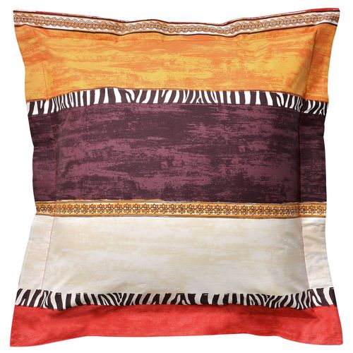 Taie Volant 63x63 Orange Terracotta En Coton