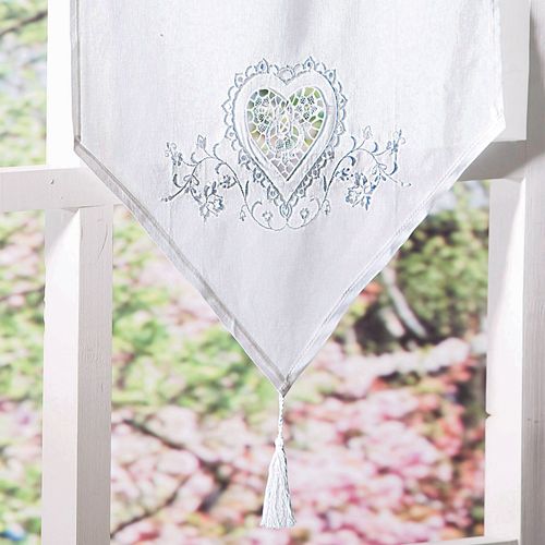 Voilage Pointe 45x120 Blanc En Coton