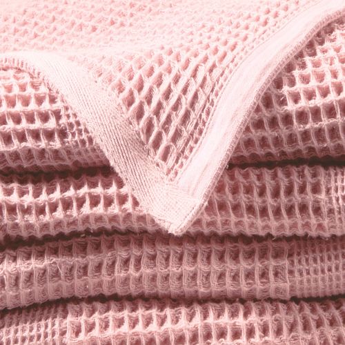 Plaid 150x150 Rose Thé En Coton