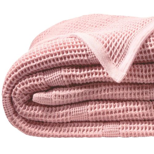 Plaid 150x150 Rose Thé En Coton