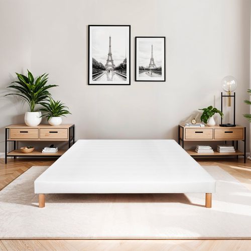 Sommier Tapissier Constantine 160x200 Cm Ep. 18 Cm Blanc (pieds Non Inclus)