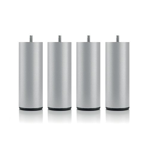 Pied De Lit Cylindrique En Métal Gris Hauteur 16 Cm (vendu à L'unité)