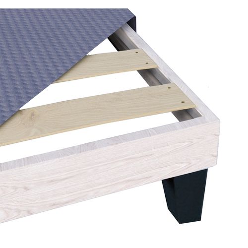 Sommier En Bois Tapissier Kit 180x200 Cm Coloris Gris Ciment Livré En Kit