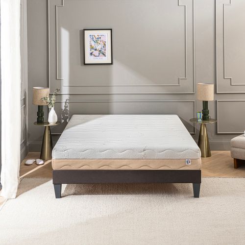 Ensemble Leman 160x200 Cm Matelas Mousse + Sommier Bois