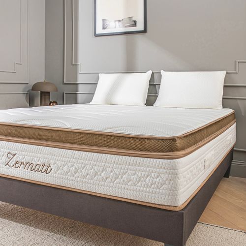 Ensemble Zermatt 160x200 Cm Matelas Mousse + Sommier Bois
