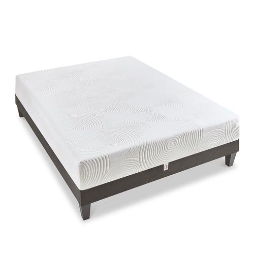 Ensemble Vosges 140x200 Cm Matelas Mousse Haute Densité + Sommier Bois