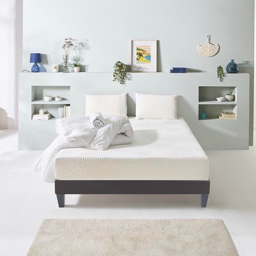 Pack Vosges 140x200 Cm Matelas Mousse + Sommier Bois + Accessoires
